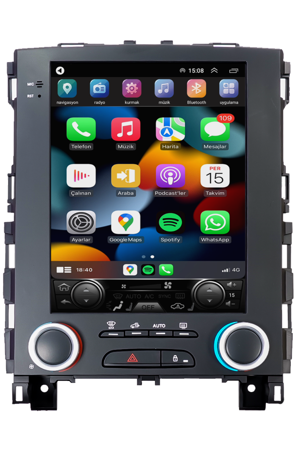 Renault Megane 4 Tesla AndroidAuto Carplay Multimedya 2022-2023 4GB RAM + 64GB Hafıza + 8 Çekirdek